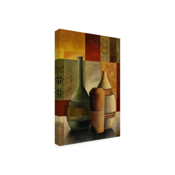 Pablo Esteban 'Vases Over Geometry 1' Canvas Art,22x32